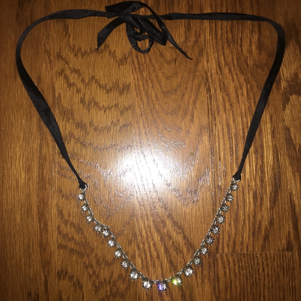 Stella & Dot Diamond Black String Necklace